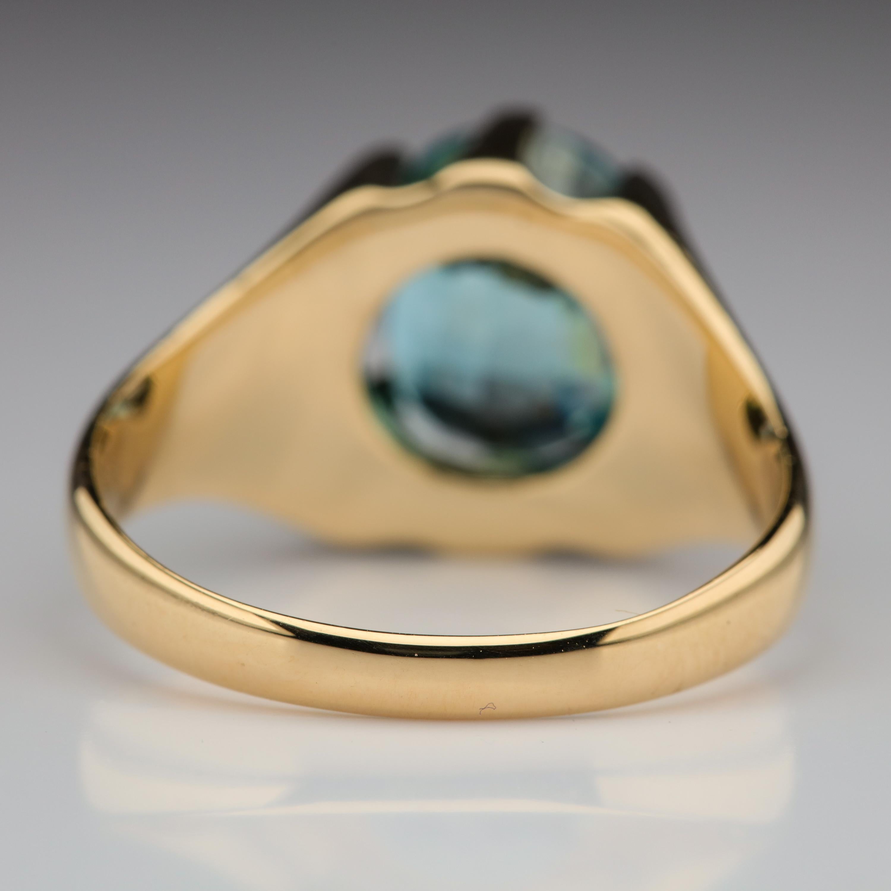 Women's or Men's Men's Gold Ring with 7-Carat Natural Zircon, circa 1940s