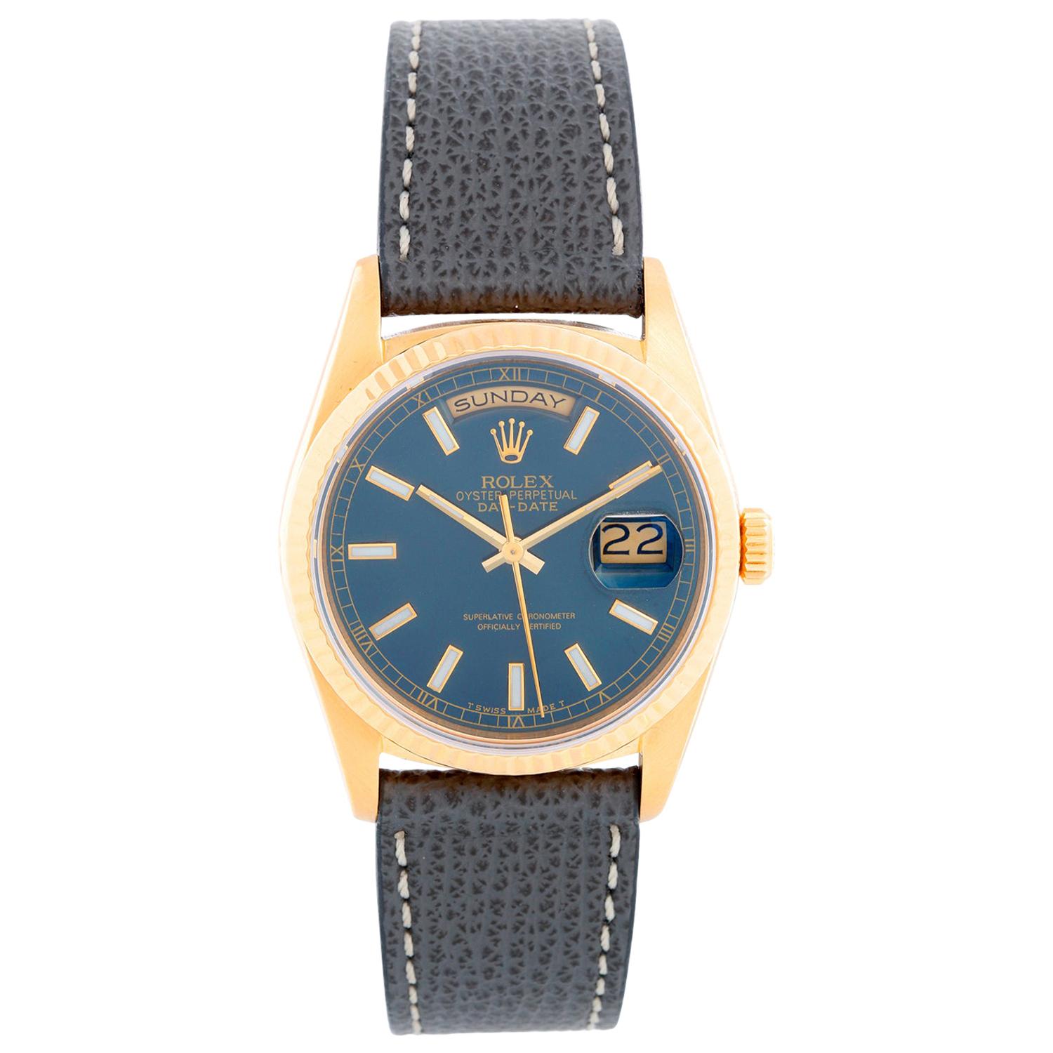 Men's Gold Rolex President Day-Date on a Strap Watch 18238