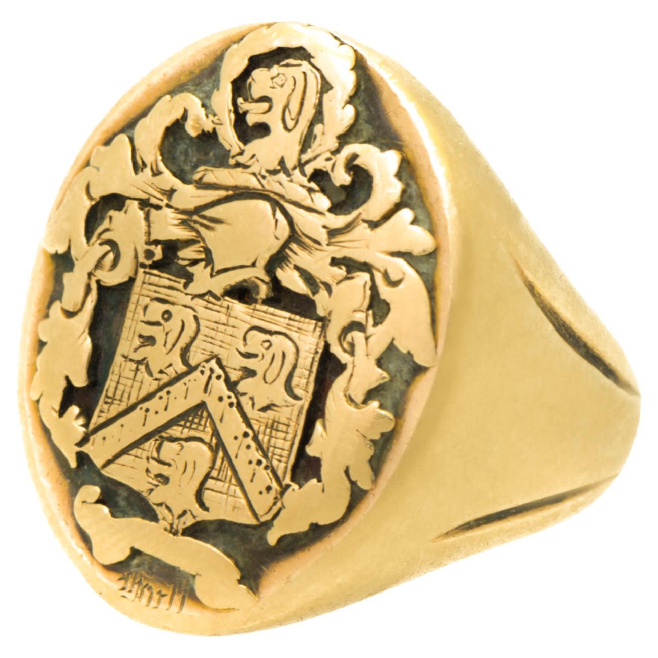 Men's Gold Signet Ring 