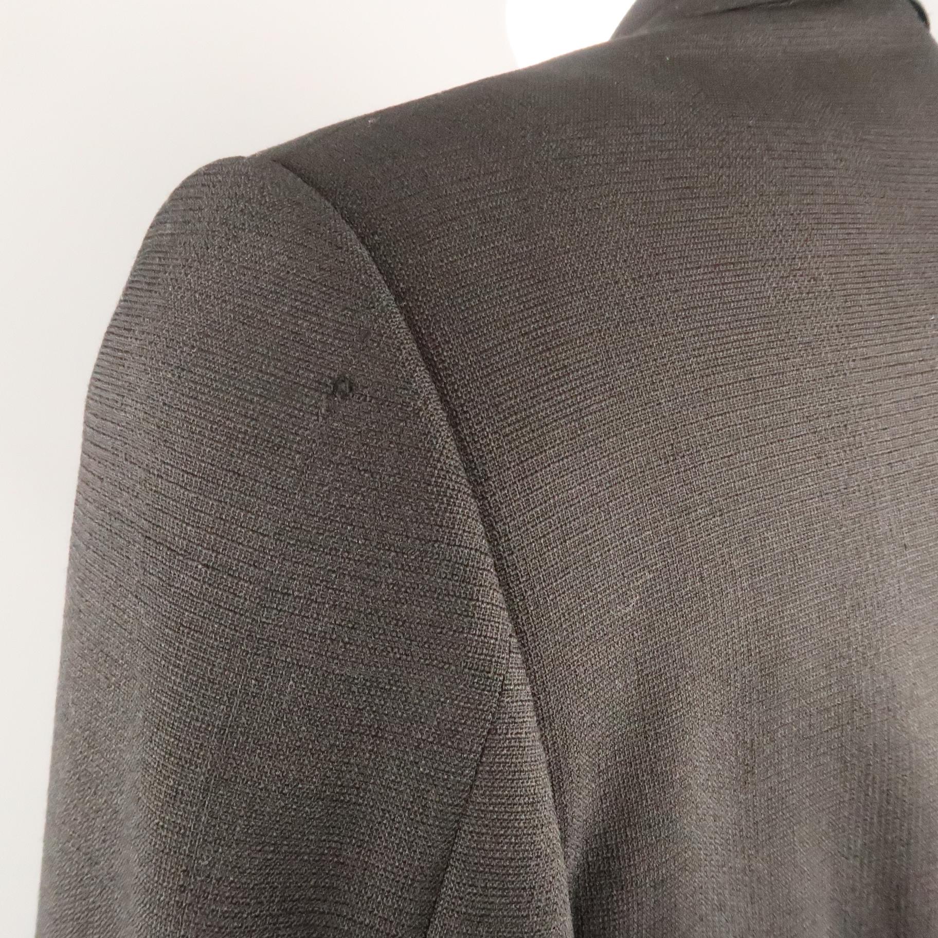 Men's GUCCI 36 Black Solid Wool / Mohair Glenplaid Textured Sport Coat 2