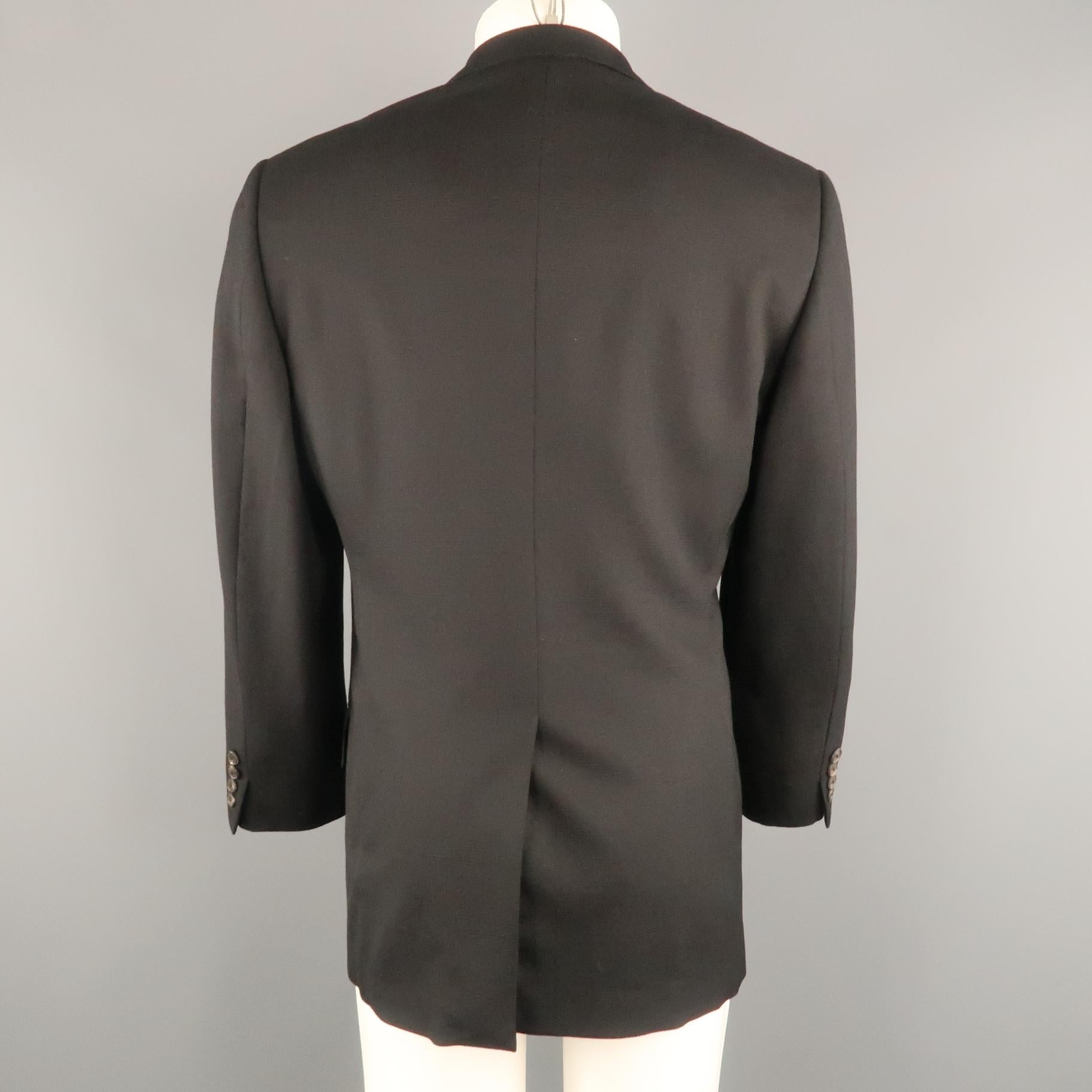Men's GUCCI 36 Black Solid Wool / Mohair Glenplaid Textured Sport Coat 3