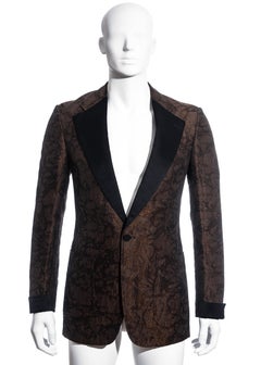 Men's Gucci bronze jacquard evening blazer jacket, ss 2005