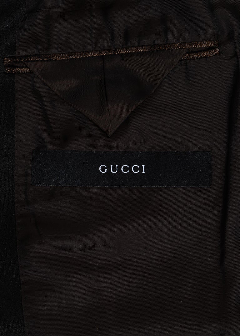 Men's Gucci bronze jacquard evening blazer jacket, ss 2005 For Sale at ...