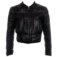 Herren Gucci by Tom Ford Schwarze Lederjacke mit Falten für Herren, H/W 1999