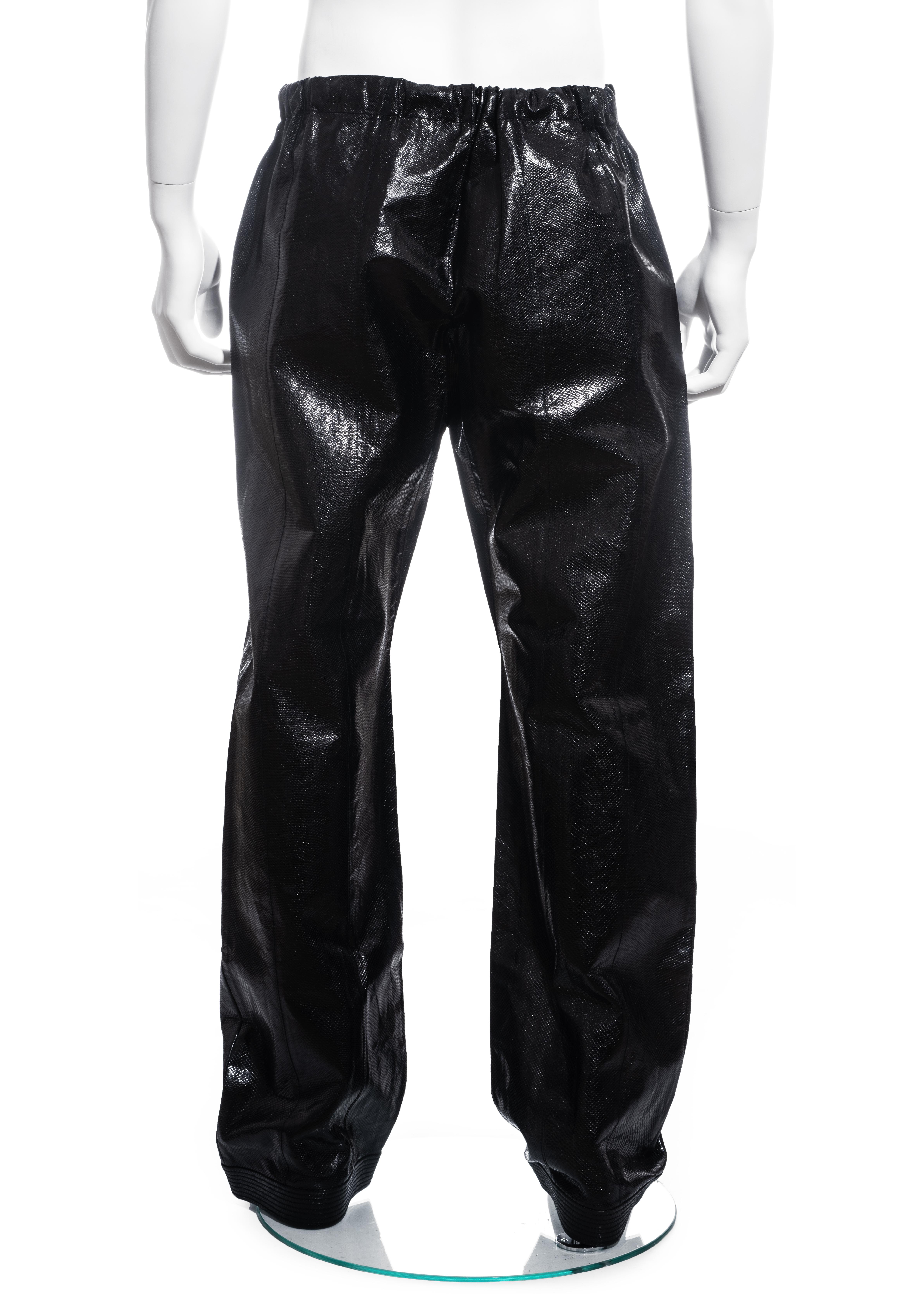 Men's Gucci by Tom Ford black lizard skin wide-leg pants, ss 2001 In Excellent Condition In London, GB