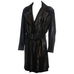 Herren-Trenchcoat aus grünem Ponyhaar von Gucci by Tom Ford in Flaschengrün, H/W 1997