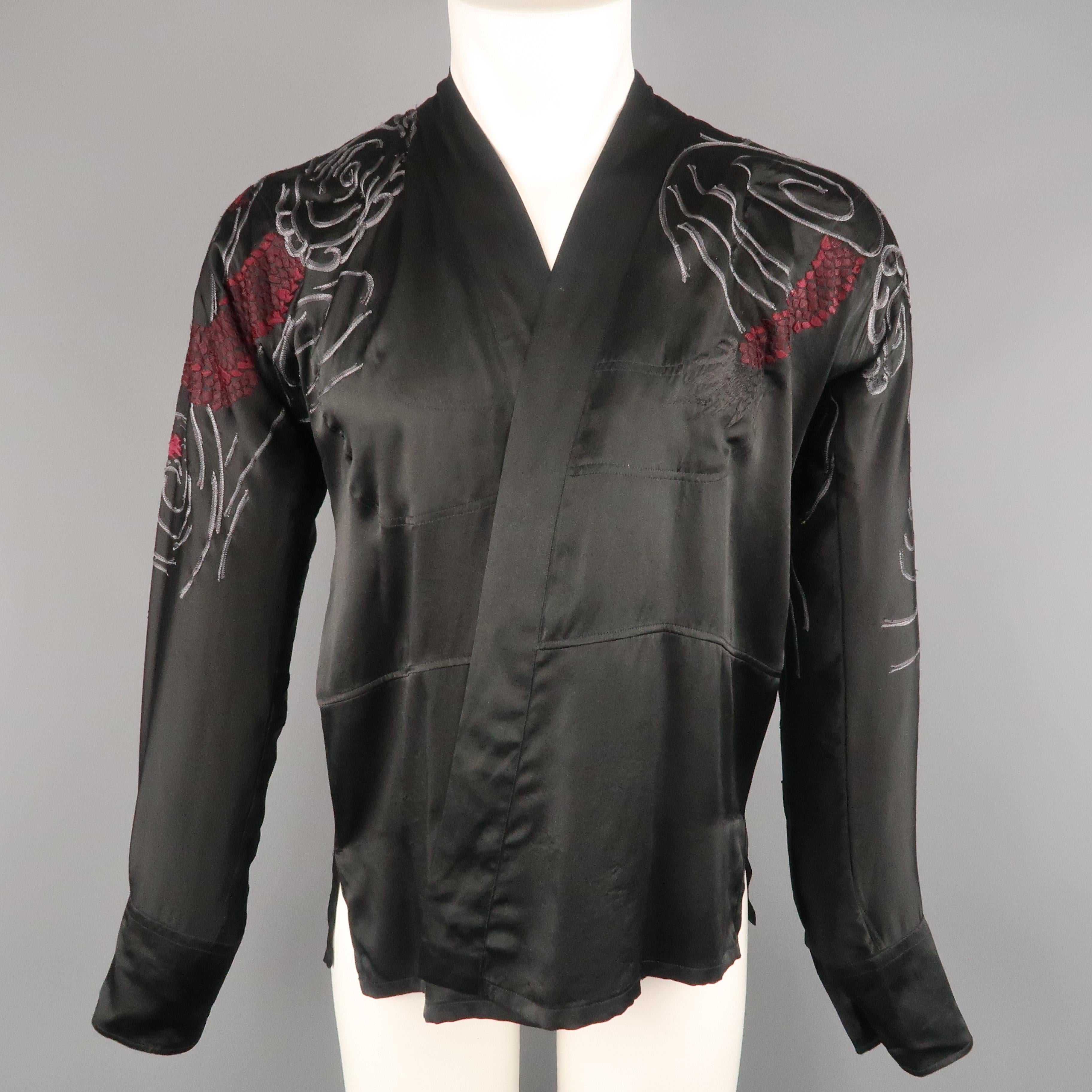 mens silk kimono shirt
