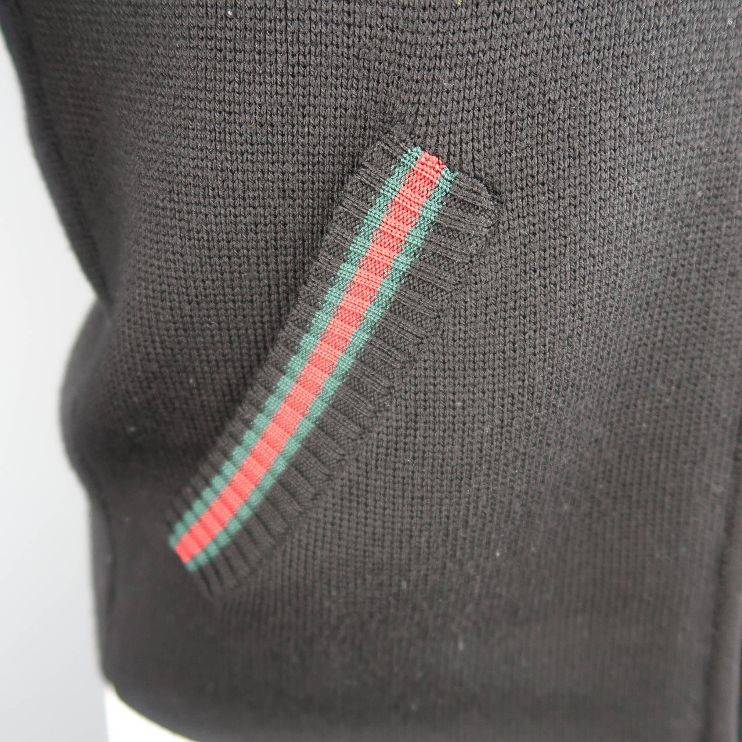 black red and green cardigan