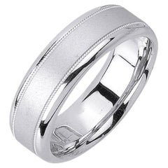 Men
s Handmade Sandblasted Finish Wedding Band in Platinum 6.5mm