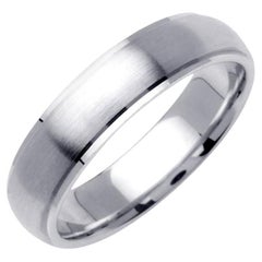 Men
s Handmade Satin Finish Wedding Band in 18k White Gold 5.5mm