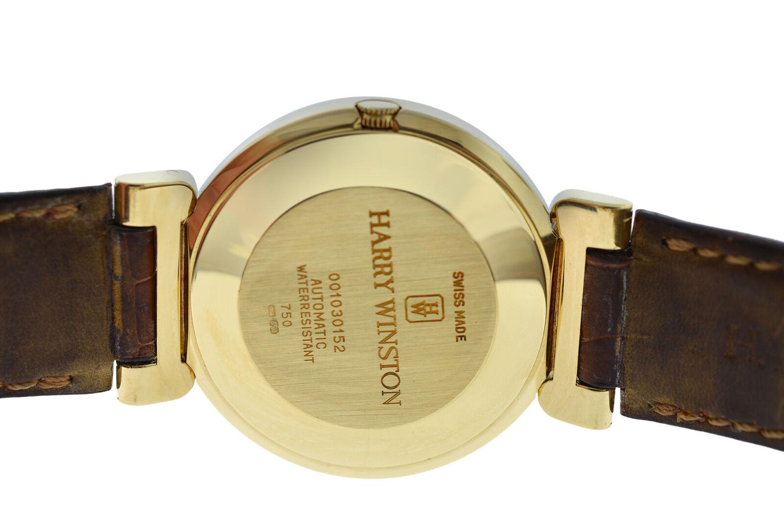 Men's Harry Winston Premier 18 Karat Yellow Gold Day Date Automatic Watch For Sale 2