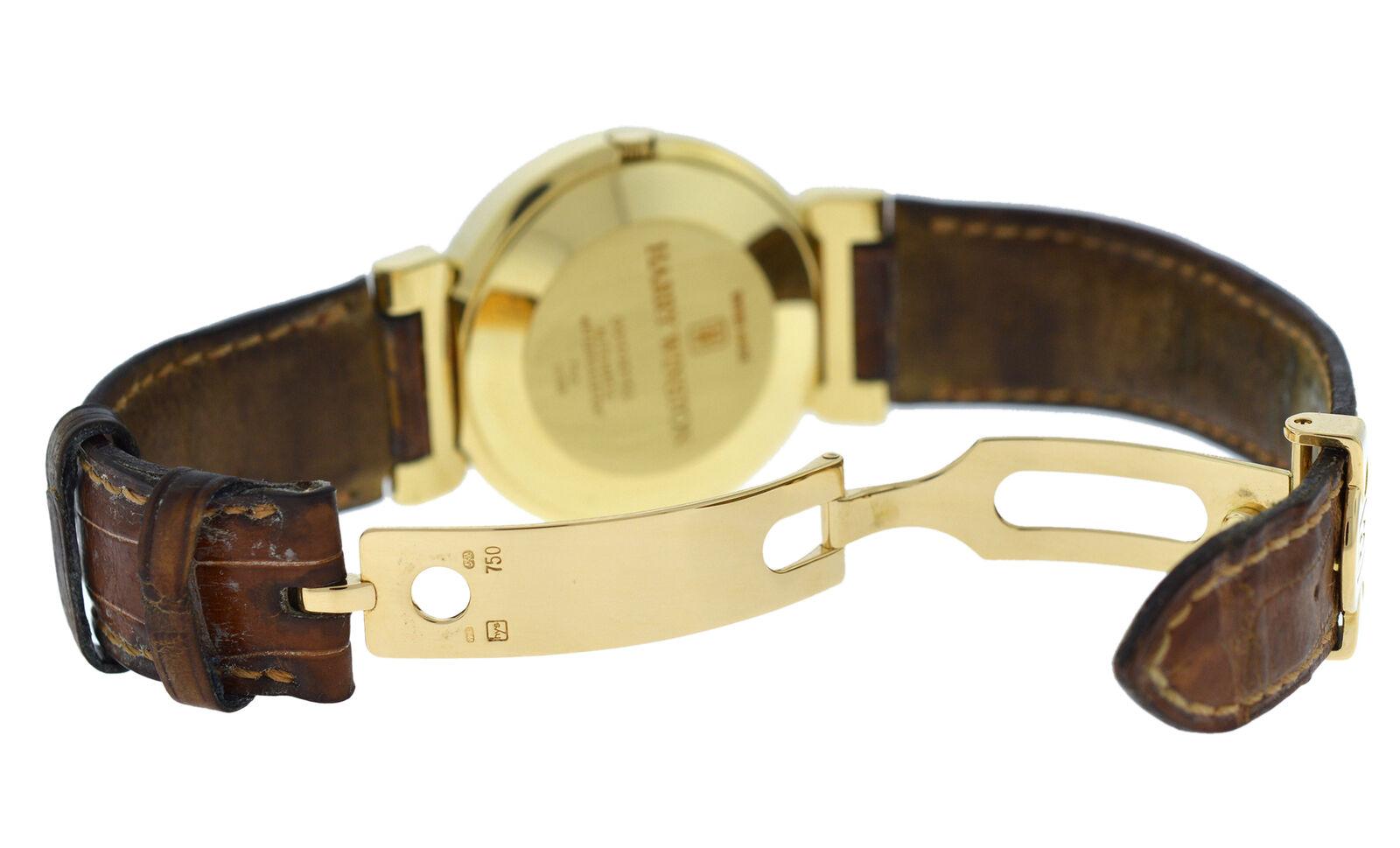 Men's Harry Winston Premier 18 Karat Yellow Gold Day Date Automatic Watch For Sale 3