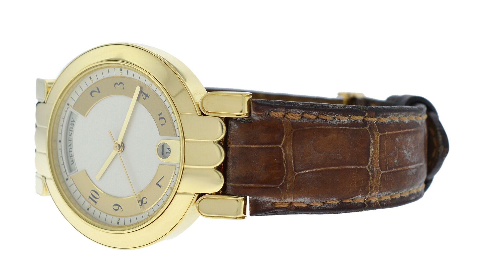Men's Harry Winston Premier 18 Karat Yellow Gold Day Date Automatic Watch For Sale 4