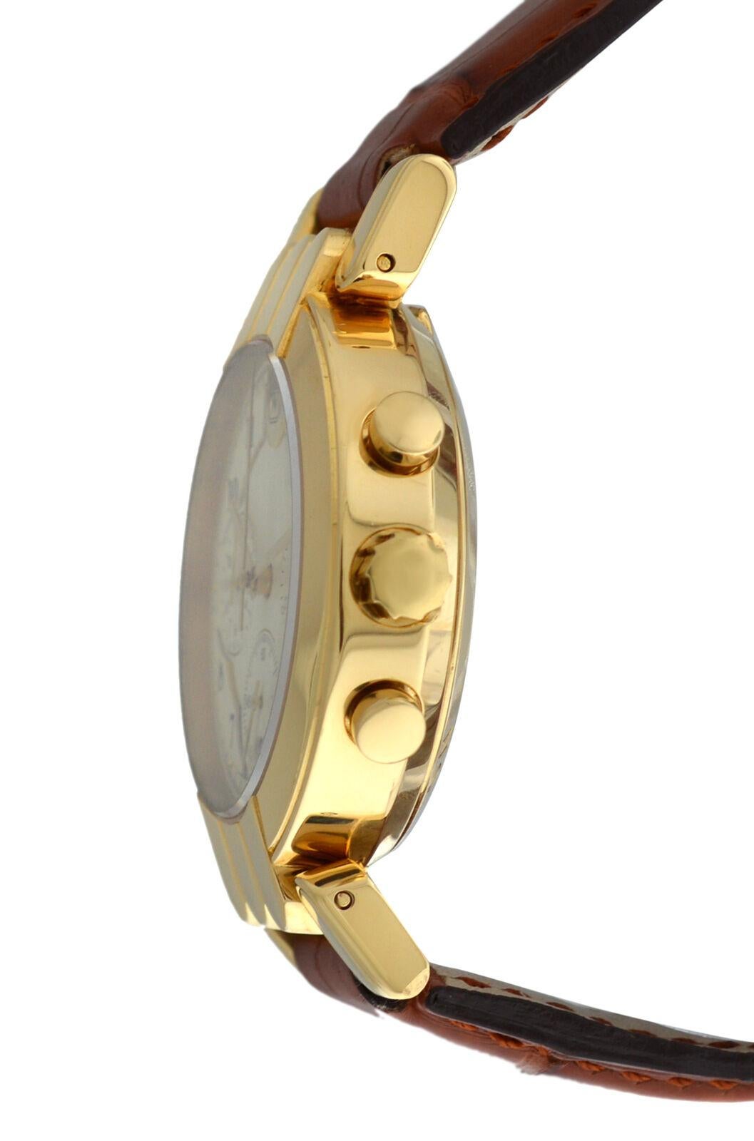 Men's Harry Winston Premier Chronograph 18 Karat Gold Day Date Automatic Watch For Sale 1