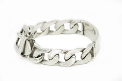 Men's Heavy Buckle ID Sterling Silver Link Bracelet