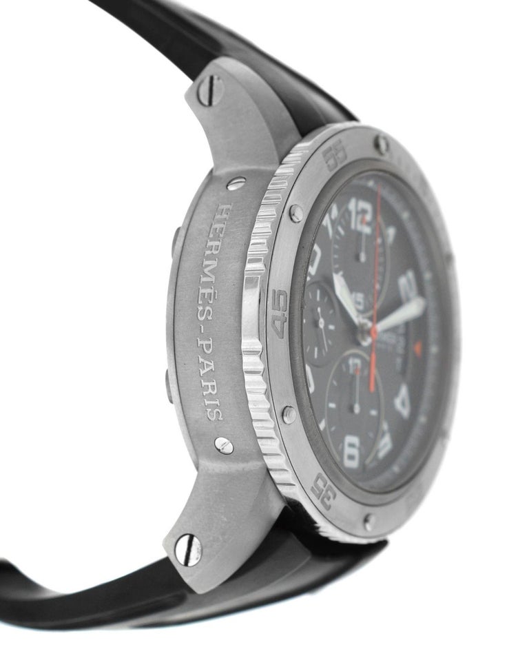 Men's Hermes Clipper Titanium Chronograph Automatic Watch at 1stDibs
