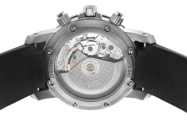 Men's Hermes Clipper Titanium Chronograph Automatic Watch at 1stDibs