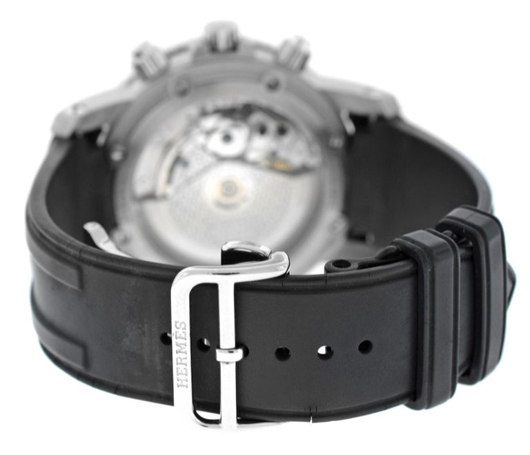 Men's Hermes Clipper Titanium Chronograph Automatic Watch at 1stDibs