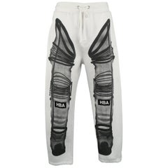 Men's HOOD BY AIR Size M White Black Astronaut X Ray Print Cotton Sweatpants