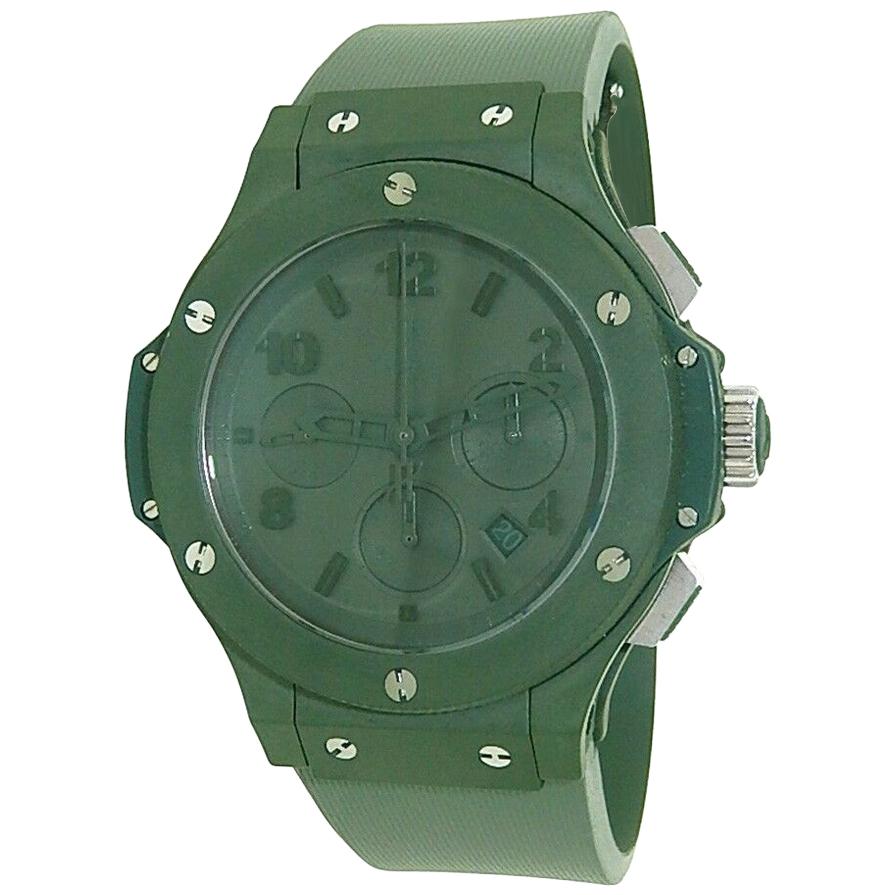 Men's Hublot Big Bang Green Ceramic 301.GI.5290.RG Automatic Rubber Watch For Sale