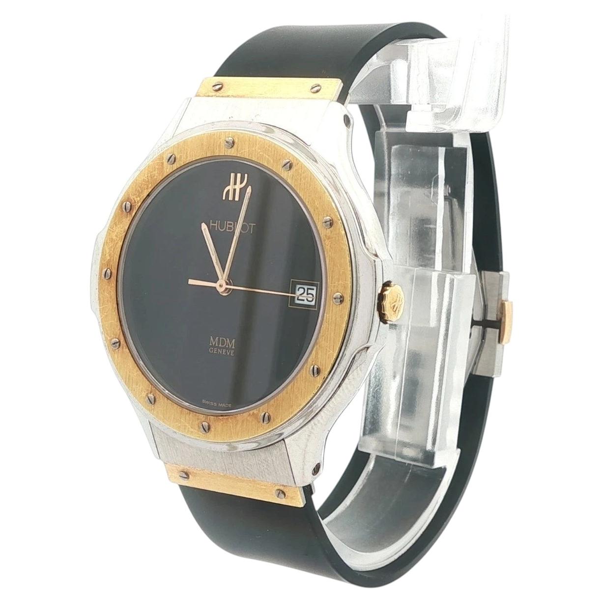 Men's Hublot MDM 38mm Stainless Steel & Gold Tone Bezel Wrist Watch Ref. 1823.2