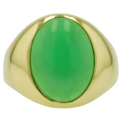 Vintage Men's Imperial Jade Unisex Cocktail Ring