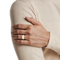 Men's Initial 'A-Z' Octagon Signet Ring in 14K Solid Gold