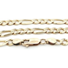 Men's Italian 14k Yellow Gold 4.6mm 22" Classic Figaro Link Chain Necklace