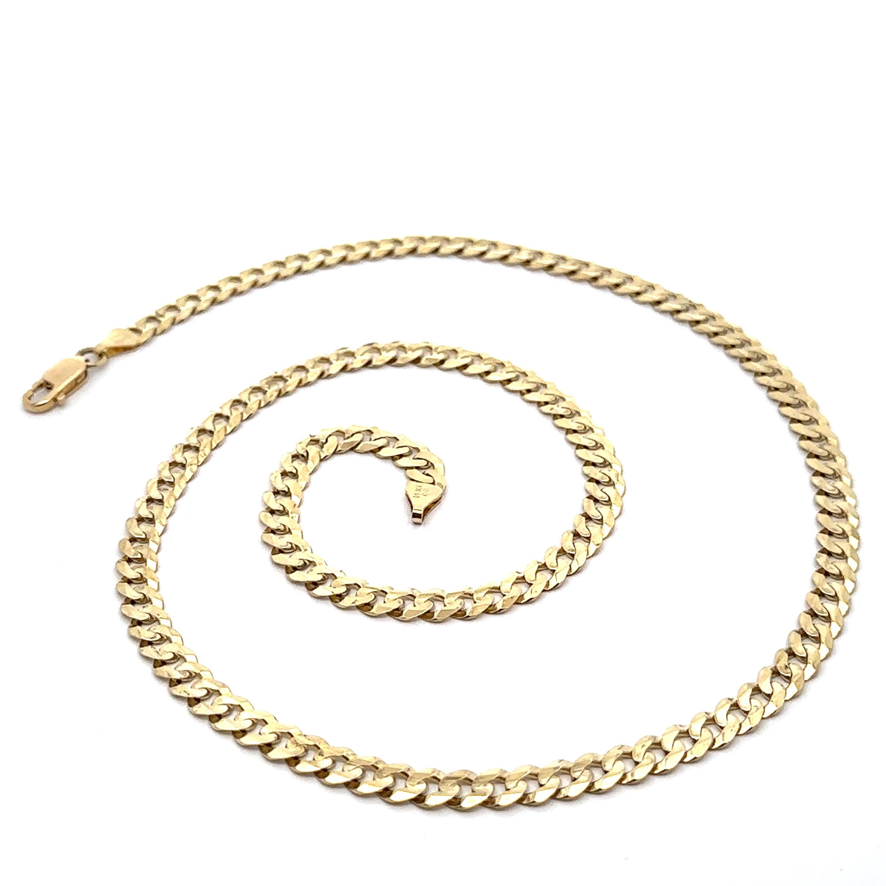 Men's Italian 14k Yellow Gold 6mm Curb Cuban Link 22