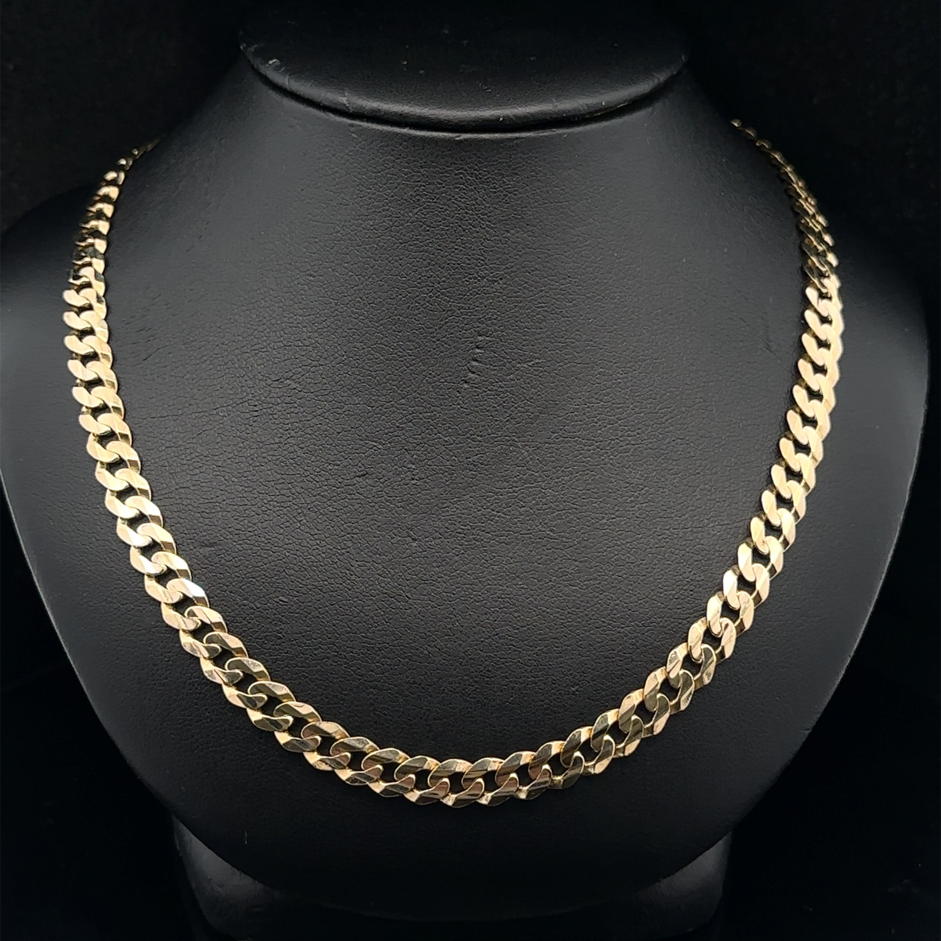 Men's Italian 14k Yellow Gold 6mm Curb Cuban Link 22
