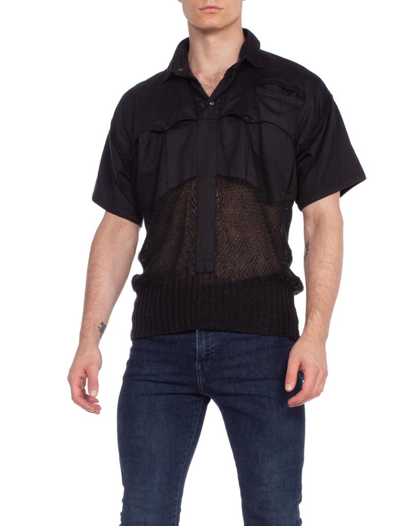 Mens Italian Knit Shirt With Military Style Pockets at 1stDibs mens