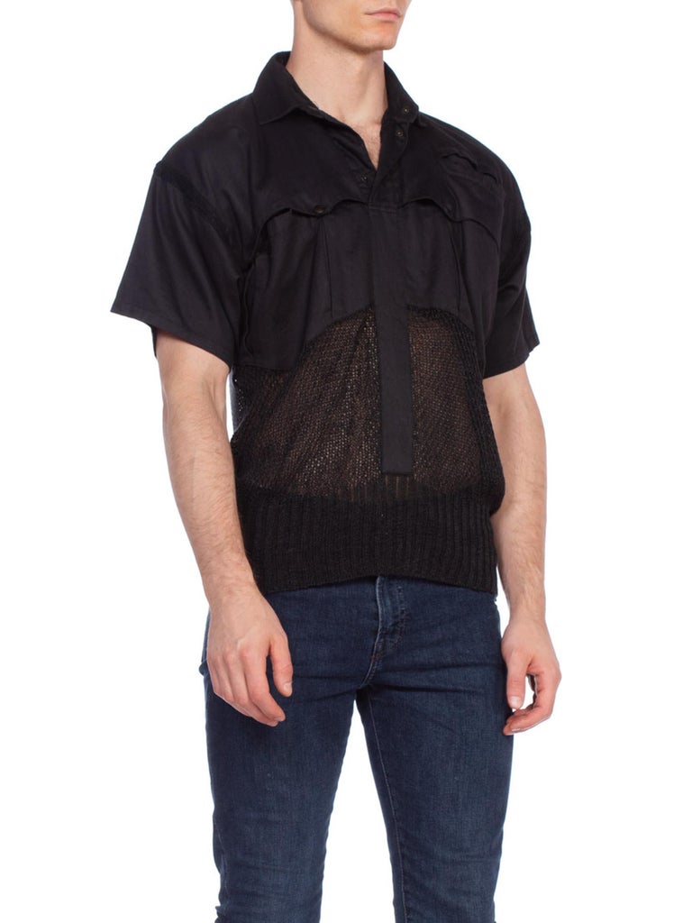 Mens Italian Knit Shirt With Military Style Pockets at 1stDibs mens