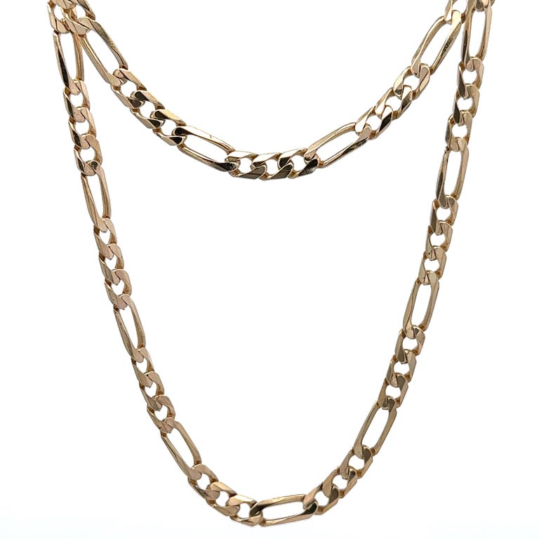 Collana con catena Figaro in oro massiccio tricolore 14K da 2 mm, 2,5 mm, 3,5 mm, maglia a stella, uomo e donna - Italia