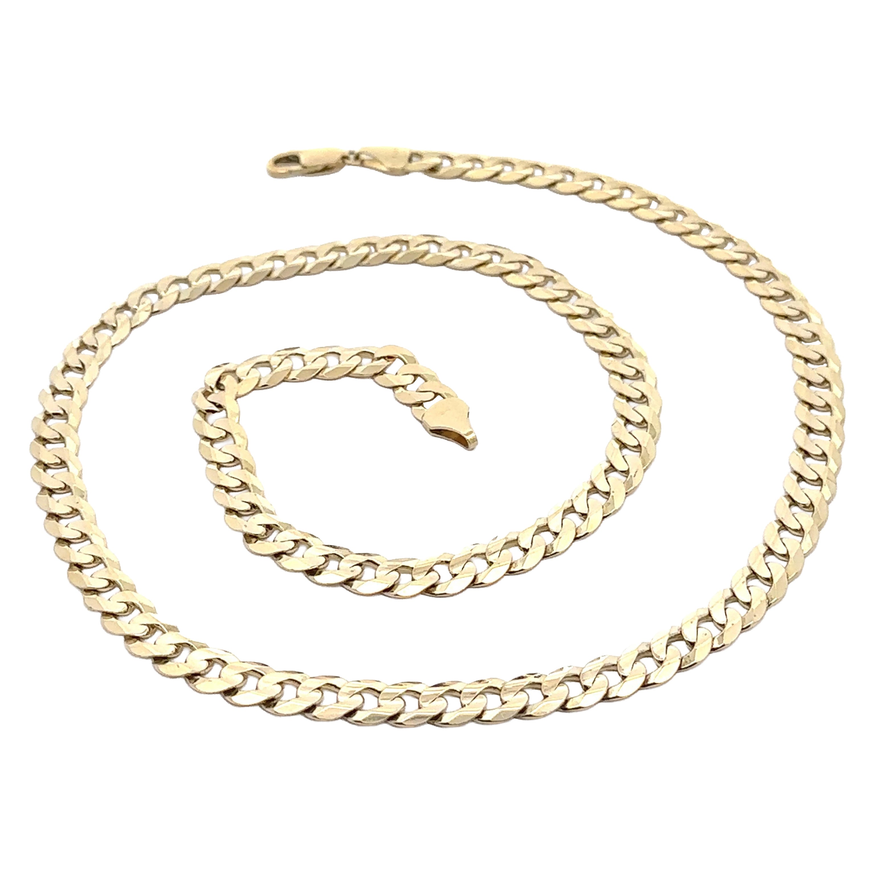Herren-Halskette, Italienische massive 14k Gelbgold 26" Kubanische Gliederkette, kubanische Gliederkette