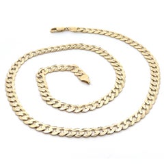 Men's Italian Solid 14k Yellow Gold 26" Curb Cuban Link Chain Necklace