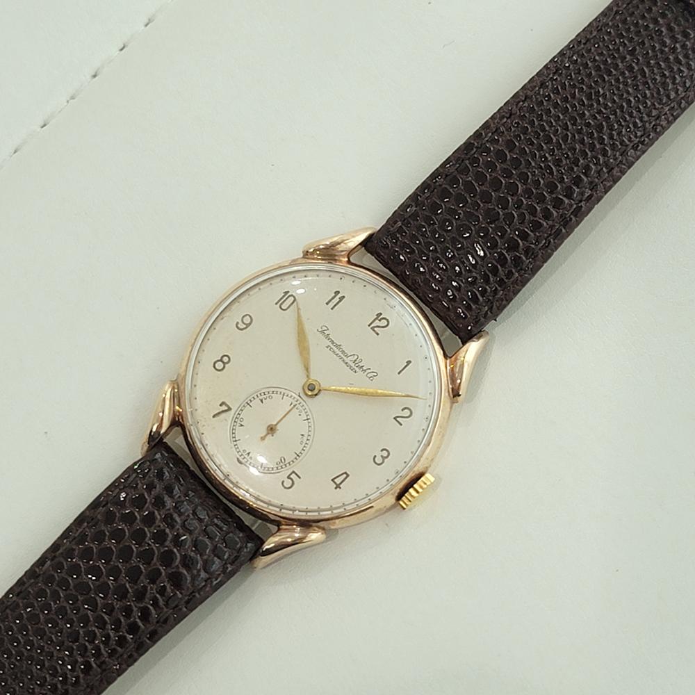 Mens IWC Calatrava C83 14k Rose Gold 35mm Manual Wind 1940s Swiss Vintage NA113 3
