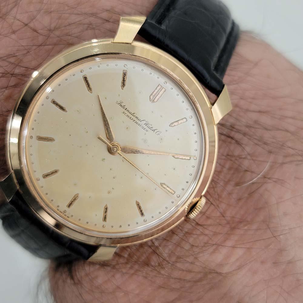 Mens IWC Schaffhausen 18k Rose Gold Manual Watch 1960s Vintage RA326 For Sale 6