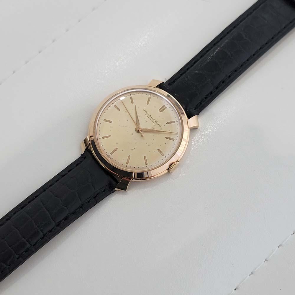 Men's Mens IWC Schaffhausen 18k Rose Gold Manual Watch 1960s Vintage RA326 For Sale