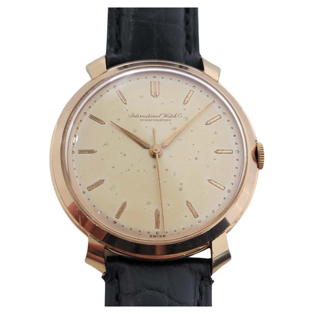 Mens IWC Schaffhausen 18k Rose Gold Manual Watch 1960s Vintage RA326 For Sale