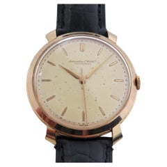 Mens IWC Schaffhausen 18k Rose Gold Manual Watch 1960s Vintage RA326