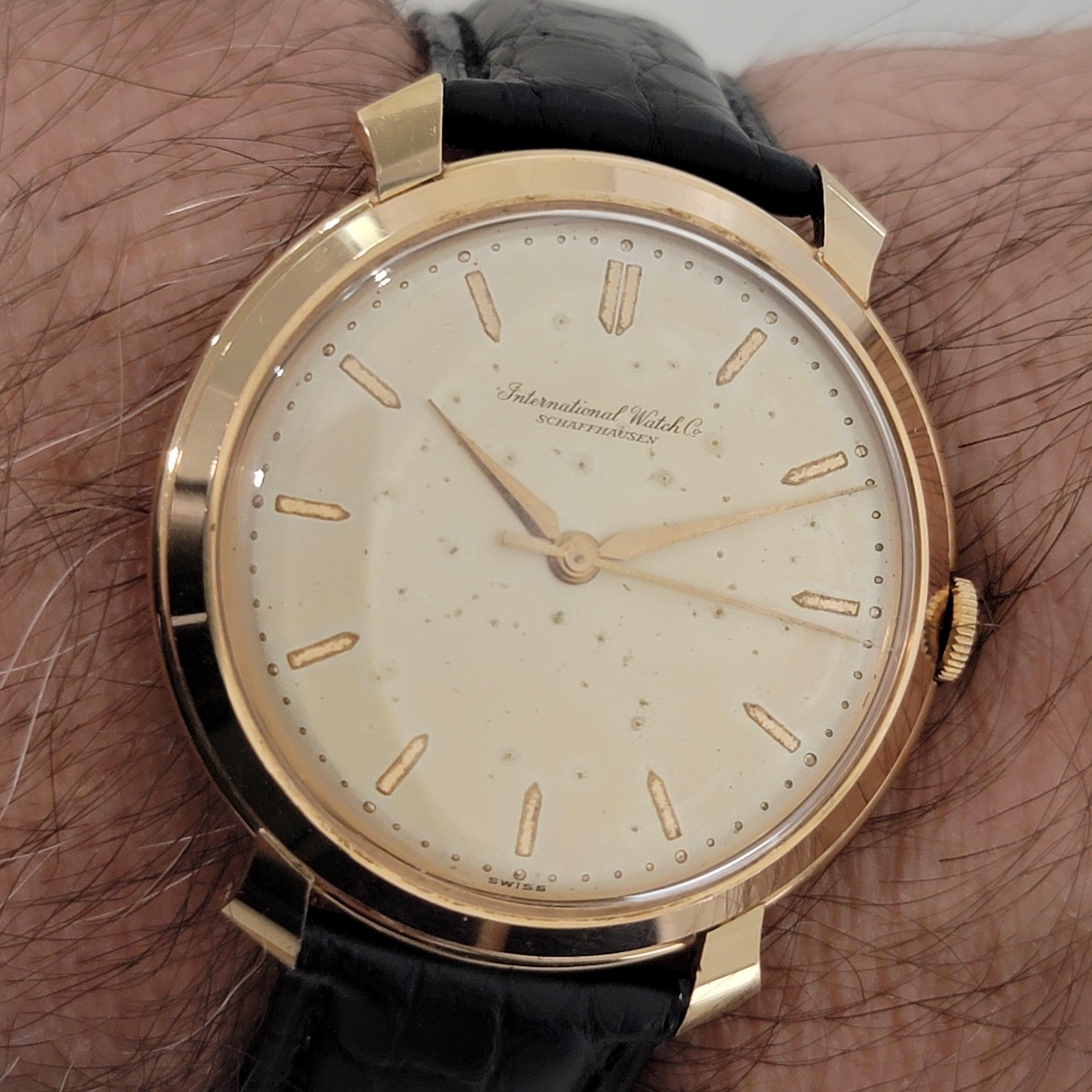 Mens IWC Schaffhausen 18k Rose Gold Manual Watch 1960s Vintage Luxury RA326 8
