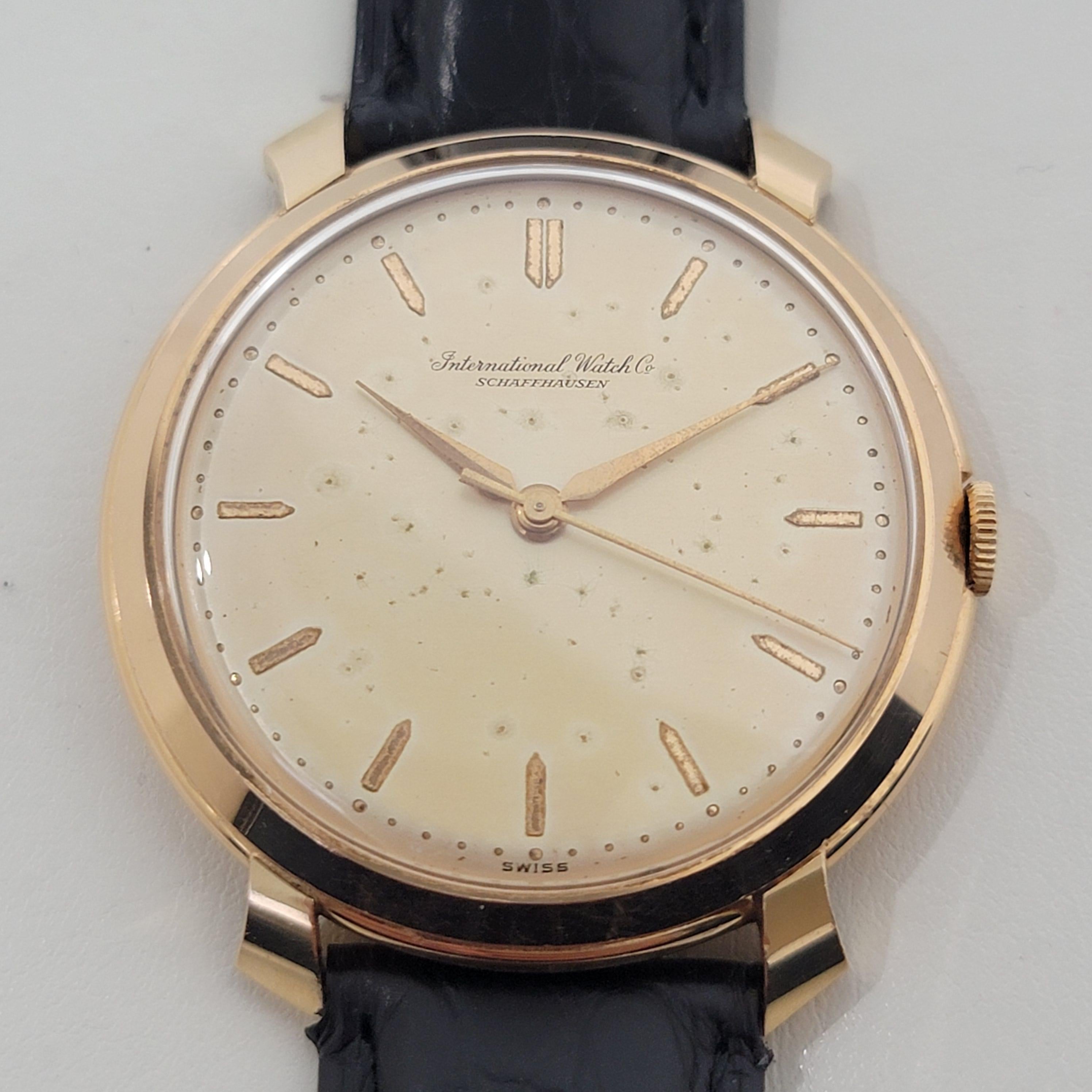 Men's Mens IWC Schaffhausen 18k Rose Gold Manual Watch 1960s Vintage Luxury RA326