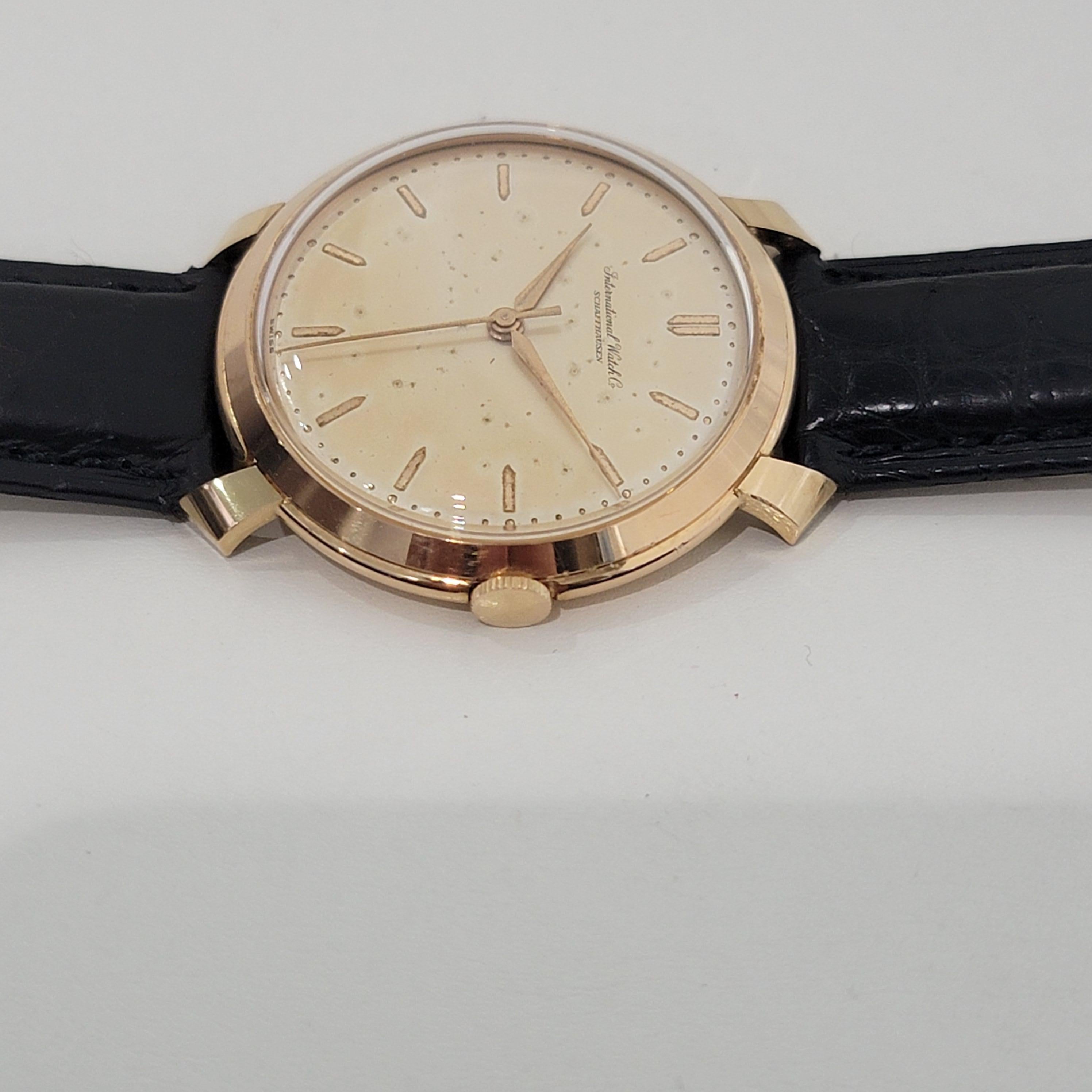 Mens IWC Schaffhausen 18k Rose Gold Manual Watch 1960s Vintage Luxury RA326 1