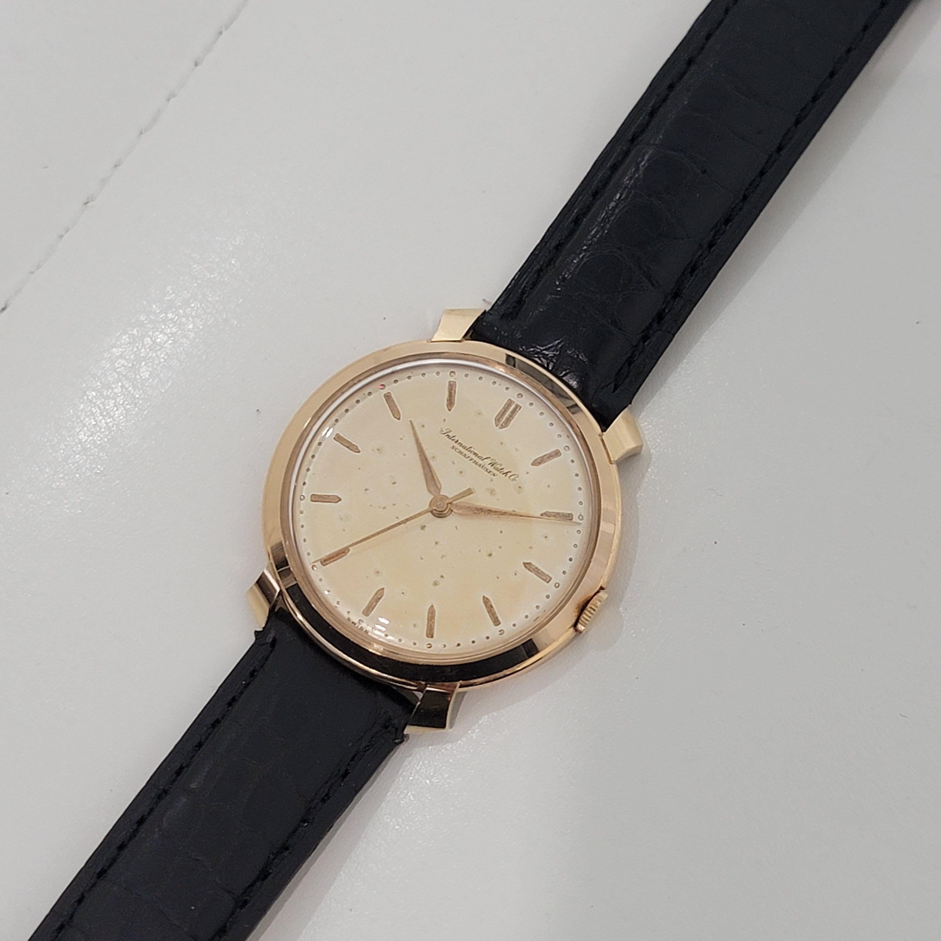 Mens IWC Schaffhausen 18k Rose Gold Manual Watch 1960s Vintage Luxury RA326 2