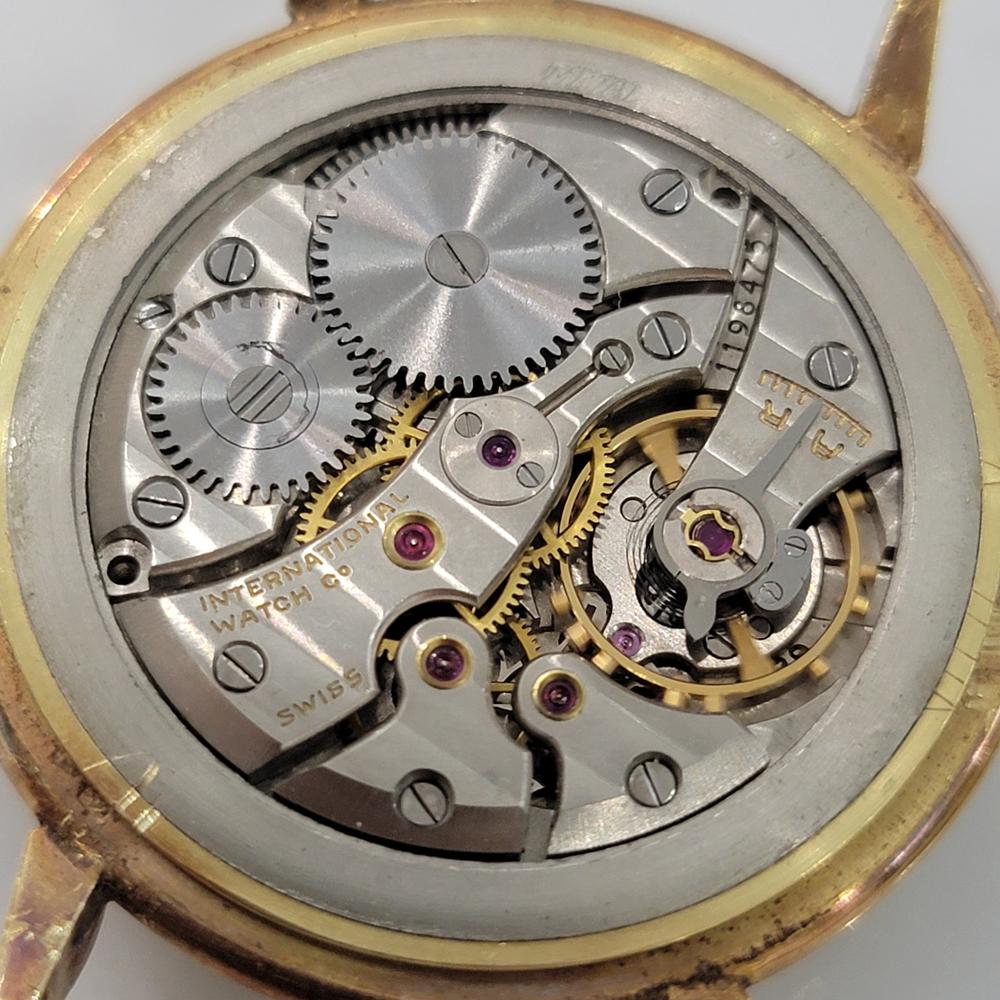 Mens IWC Schaffhausen 18k Solid Gold Jumbo 37mm Manual Wind 1960s Vintage RA440 7