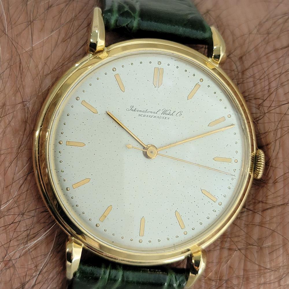 Mens IWC Schaffhausen 18k Solid Gold Jumbo 37mm Manual Wind 1960s Vintage RA440 9