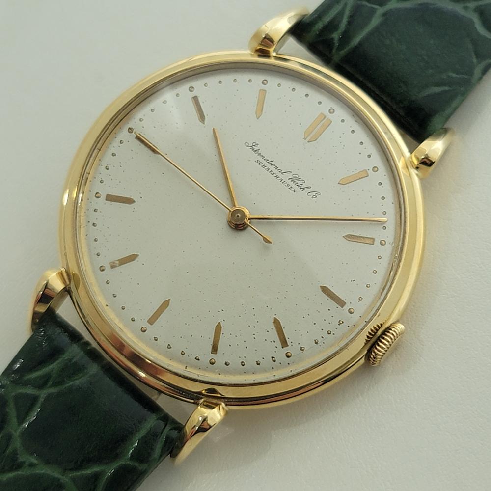 Men's Mens IWC Schaffhausen 18k Solid Gold Jumbo 37mm Manual Wind 1960s Vintage RA440