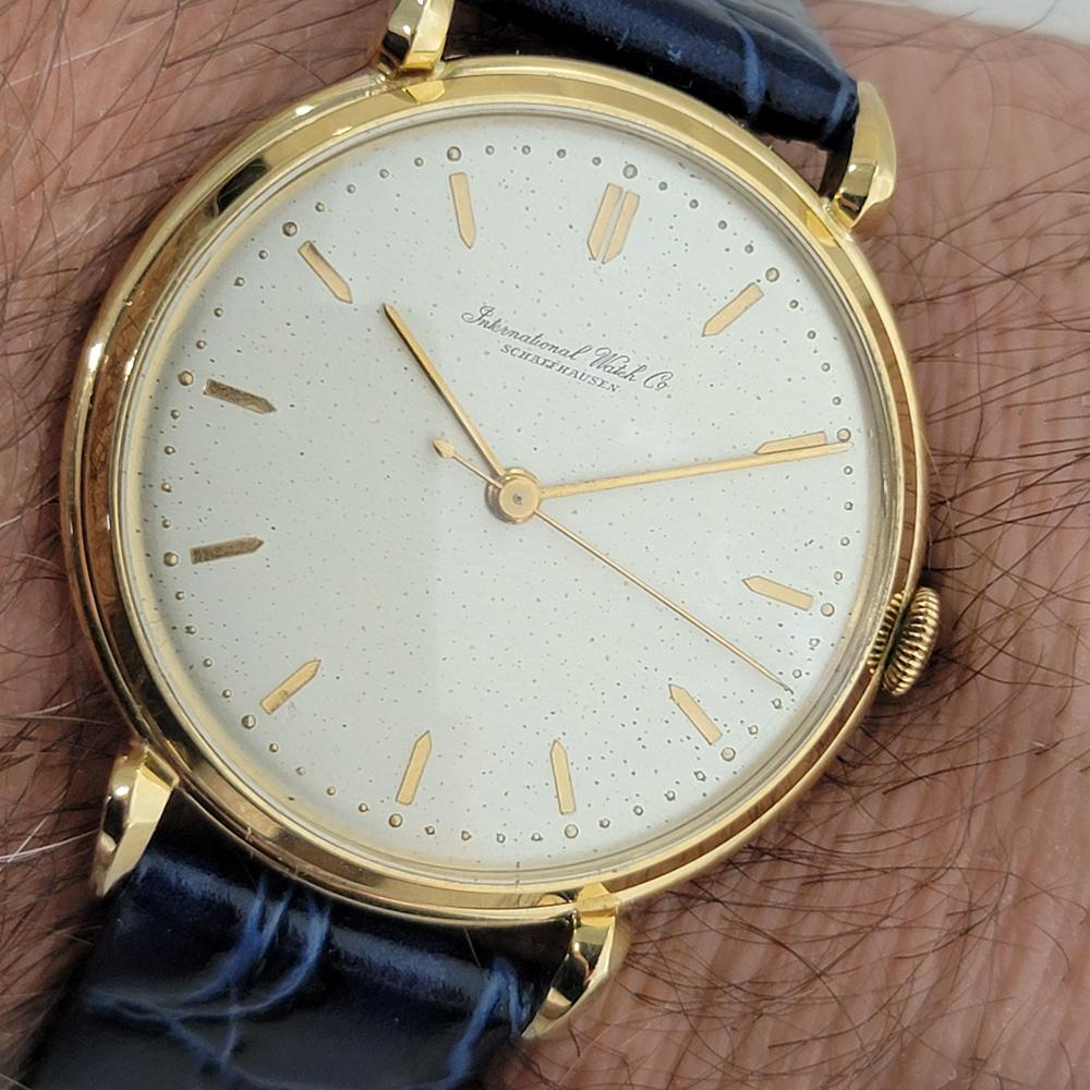 Mens IWC Schaffhausen 18k Solid Gold Jumbo 37mm Manual Wind 1960s Vintage RA440B 8