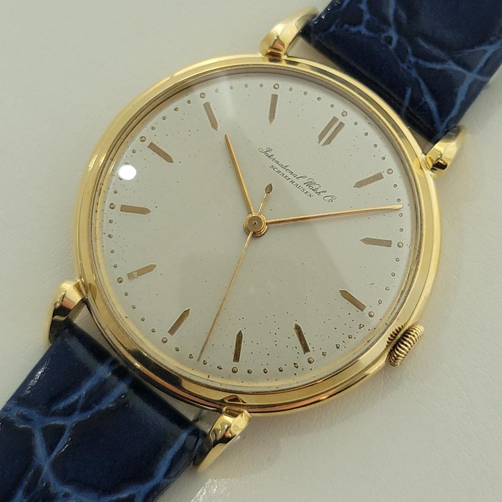 Men's Mens IWC Schaffhausen 18k Solid Gold Jumbo 37mm Manual Wind 1960s Vintage RA440B