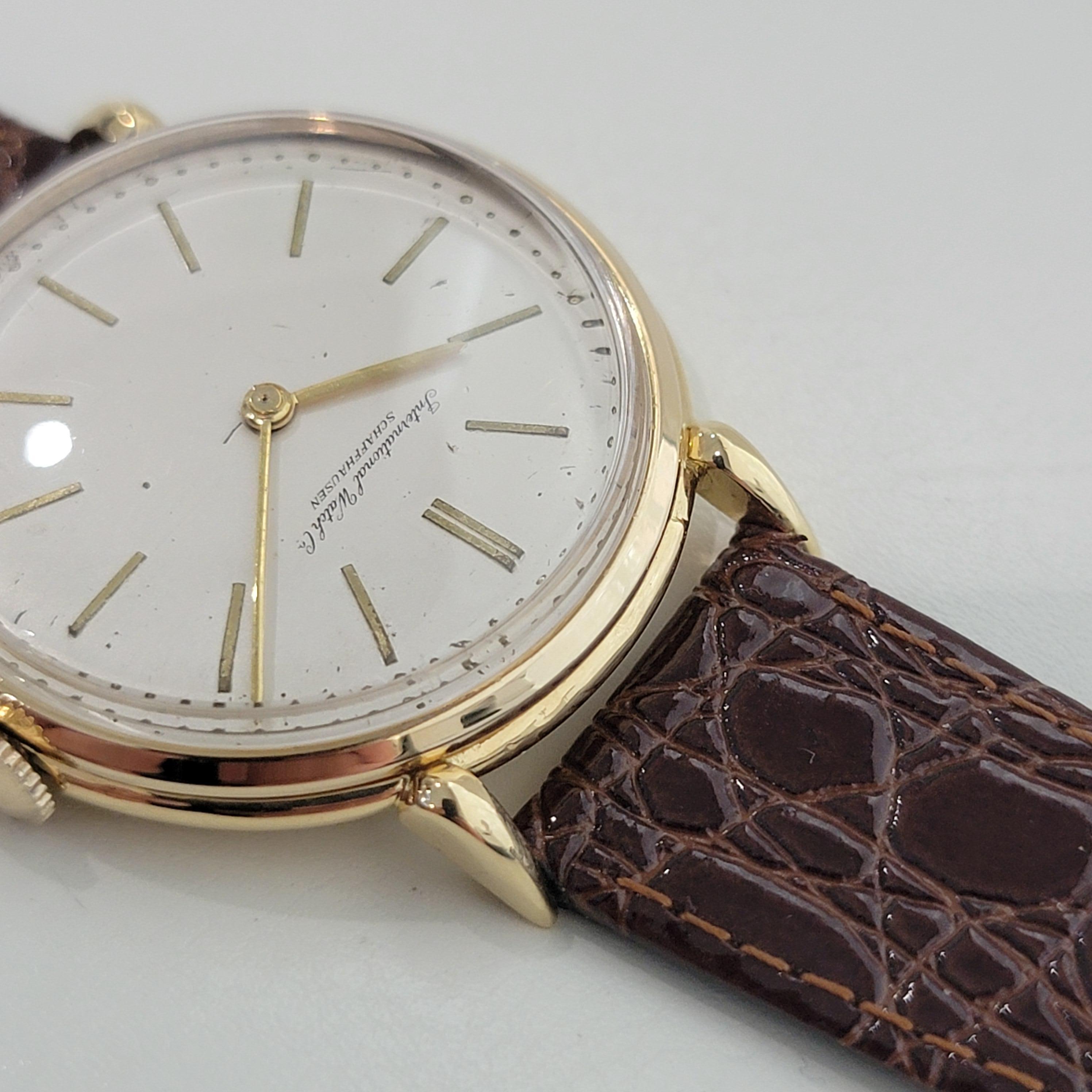 Mens IWC Schaffhausen 18k Solid Gold Jumbo 37mm Manual Wind 1960s Vintage RA513 For Sale 2